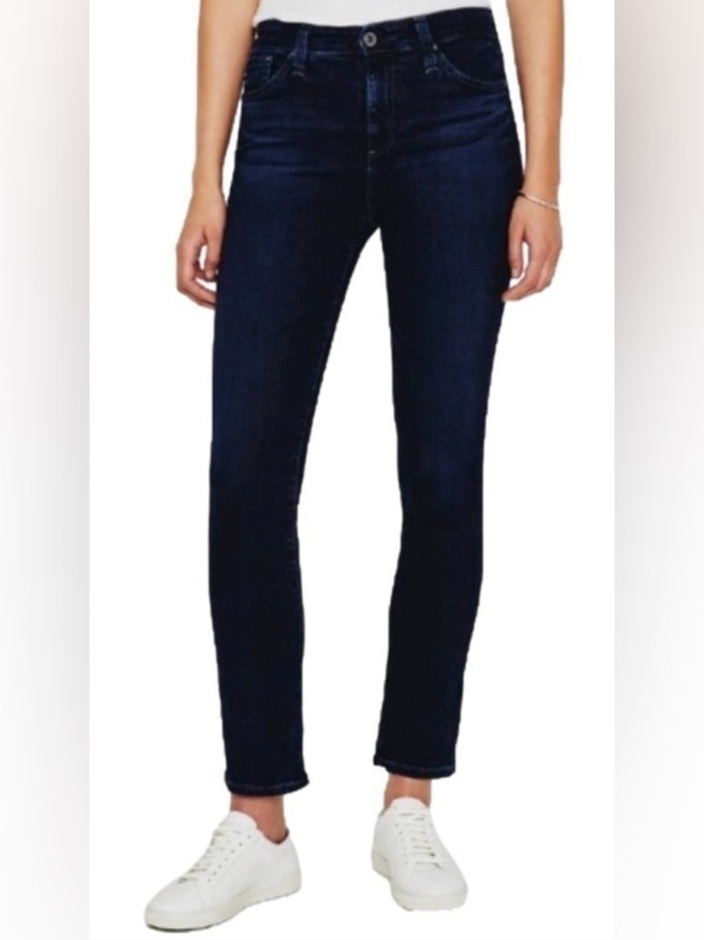 AG Adriano Goldschmied The Mari High Rise Straight Jeans Dark Blue Size 30